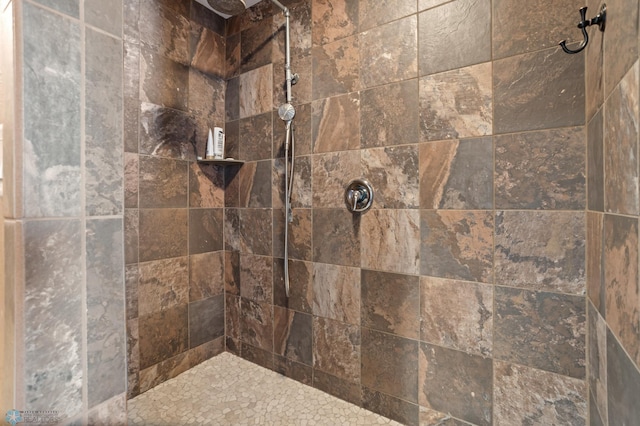bathroom with tiled shower