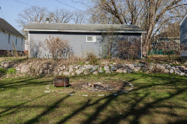 exterior space featuring a fire pit