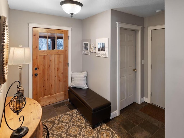 1535 148th Ln NE, Ham Lake, MN 55304 - foyer entrance featuring dark stone finish floors and baseboards