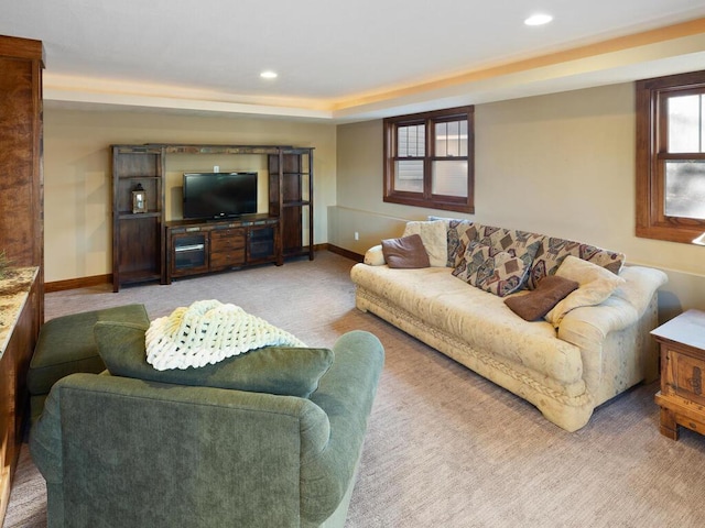 1535 148th Ln NE, Ham Lake, MN 55304 - carpeted living area with baseboards and recessed lighting