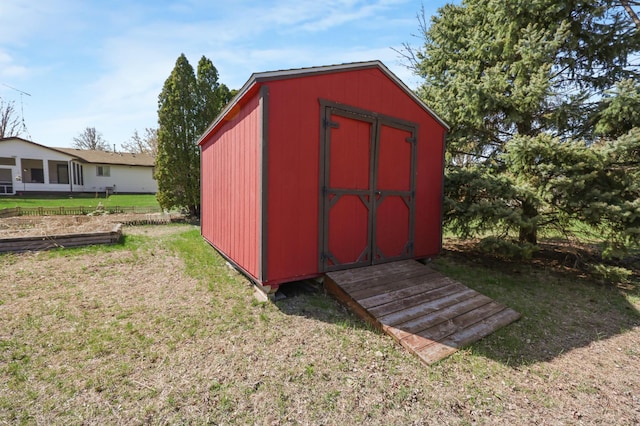 view of shed