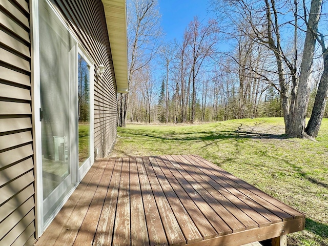 deck with a lawn