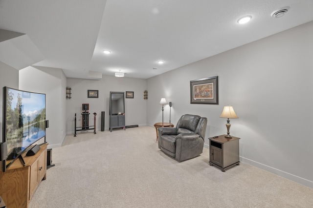 11062 16th St NE, Saint Michael, MN 55376 - living area with light colored carpet, baseboards, and recessed lighting