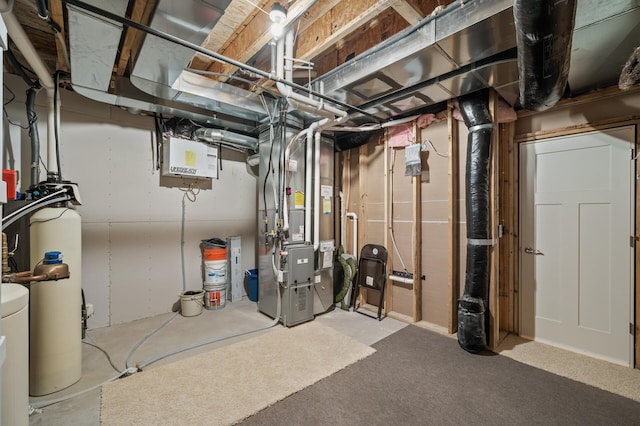 11062 16th St NE, Saint Michael, MN 55376 - unfinished basement featuring heating unit and a water softener system
