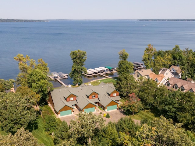 aerial view of a large body of water