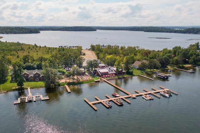 aerial view of a large body of water