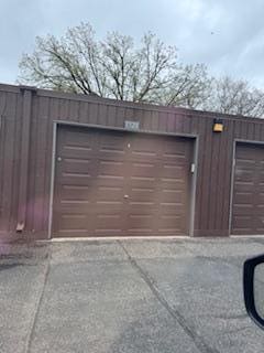 view of detached garage