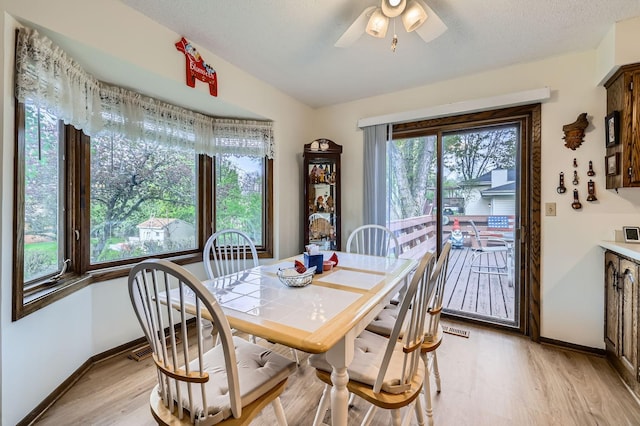 792 Gramsie Rd, Shoreview, MN 55126 - dining room with light wood-type flooring, baseboards, and a ceiling fan