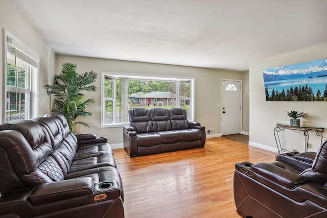 2016 90th St, Bloomington, MN 55431 - living room featuring healthy amount of natural light, light wood-type flooring, and baseboards