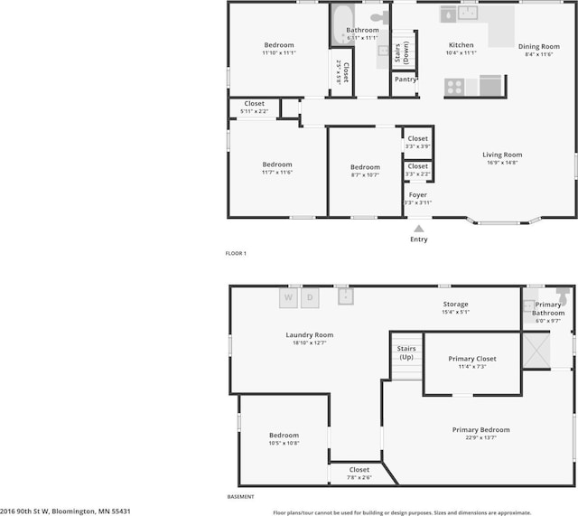 2016 90th St, Bloomington, MN 55431 - room layout