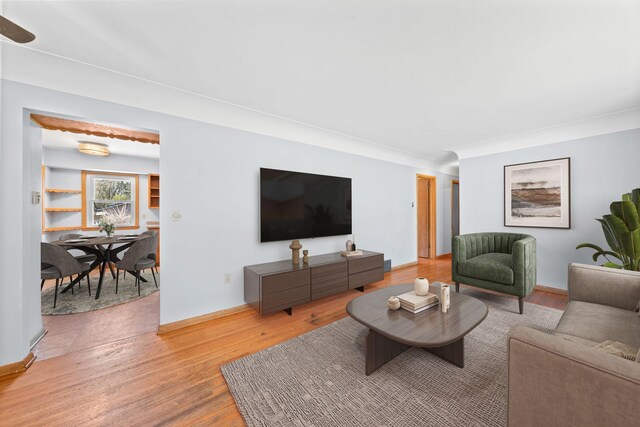600 Mclean St, Mora, MN 55051 - living room with light wood-type flooring and baseboards