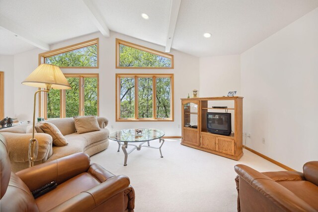10715 57th Ave N, Plymouth, MN 55442 - living area with light carpet, baseboards, and recessed lighting