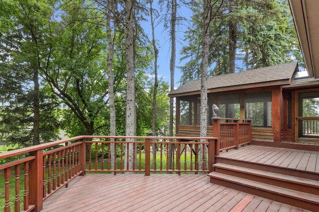 1228 Tamberwood Trl, Woodbury, MN 55125 - wooden terrace featuring a sunroom