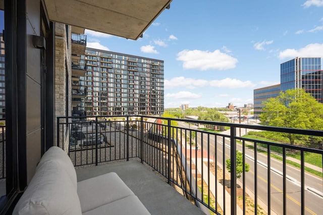 balcony featuring a city view