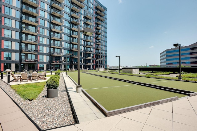 surrounding community with a game area