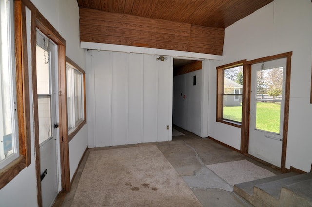 811 Pleasant Ave S, Park Rapids, MN 56470 - spare room with wooden ceiling and baseboards