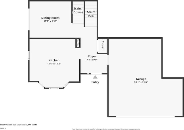 12201 Olive St NW, Coon Rapids, MN 55448 - floor plan / room layout
