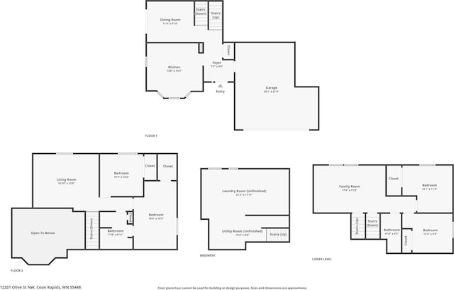 12201 Olive St NW, Coon Rapids, MN 55448 - floor plan / room layout