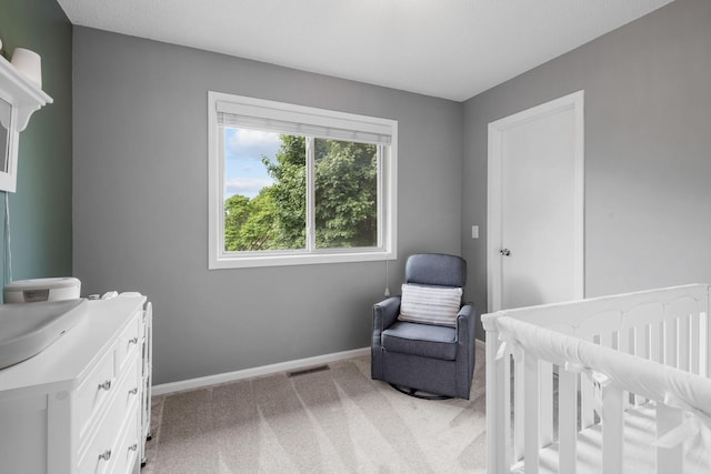 5046 Mitchell Rd, Big Lake, MN 55309 - bedroom featuring light colored carpet, baseboards, a sink, and a crib