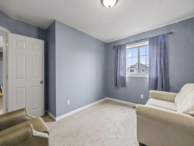9185 Golden Pond Ln N, Monticello, MN 55362 - living area featuring carpet, baseboards, and a textured ceiling