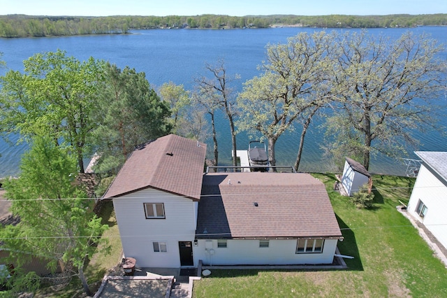 49581 Trowbridge Cir, Candor Twp, MN 56587 - drone / aerial view featuring a water view
