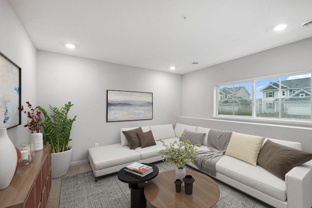 6754 Wildflower Way, Minnetrista, MN 55331 - living room featuring carpet, recessed lighting, and baseboards