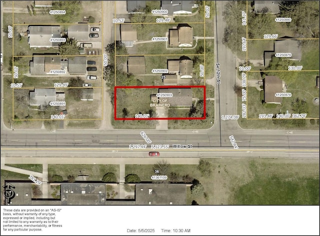 map of property location featuring property parcel outlined