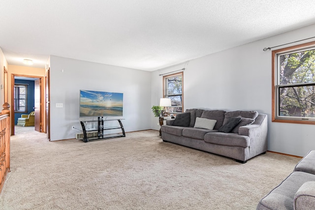 living room with carpet