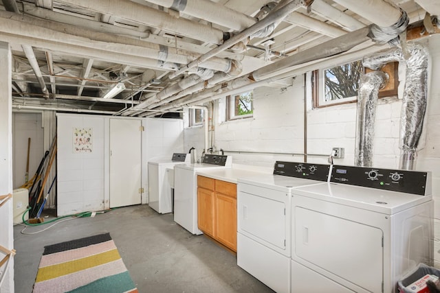 1828 Clinton Ave Unit 3, Minneapolis, MN 55404 - laundry room with washing machine and clothes dryer and cabinet space
