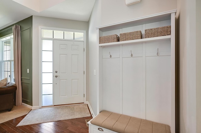 12766 Legacy Creek Pkwy NE, Blaine, MN 55449 - mudroom with dark wood-type flooring and baseboards