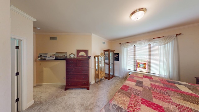 2704 Campus Ln, Albert Lea, MN 56007 - bedroom with light carpet, crown molding, and baseboards