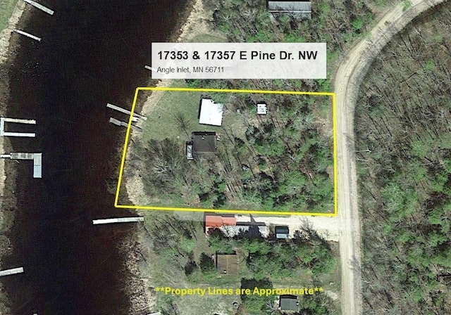17353 Pine Dr NW, Angle Inlet, MN 56711 - map of property location with property boundaries highlighted