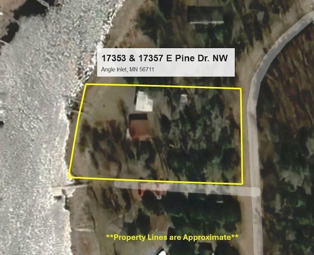 17353 Pine Dr NW, Angle Inlet, MN 56711 - map / location with property boundaries highlighted