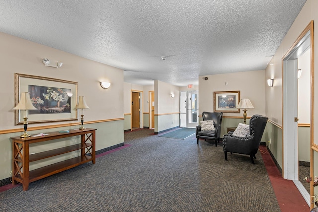 610 Whiskey Rd NW Unit 115, Isanti, MN 55040 - living area with carpet and a textured ceiling