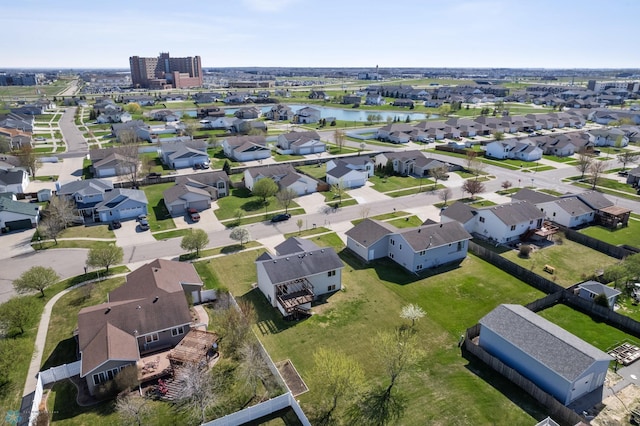 1683 Oakwood Dr, West Fargo, ND 58078 - aerial view of residential area with a large body of water