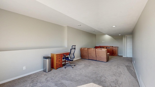 577 Keefe Ct NW, Eyota, MN 55934 - home office with carpet flooring, baseboards, and recessed lighting
