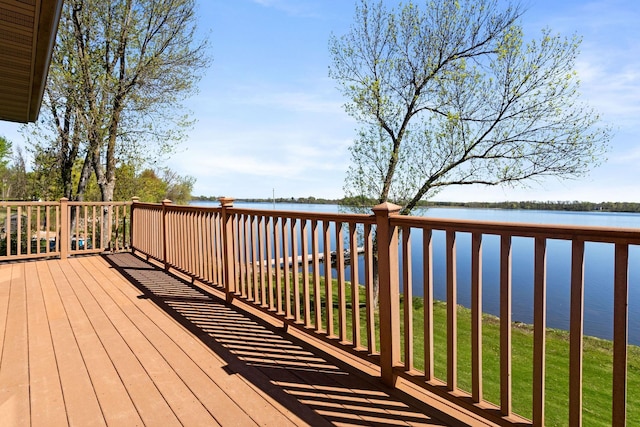46463 Cambridge Dr, Stanchfield, MN 55080 - wooden deck with a water view