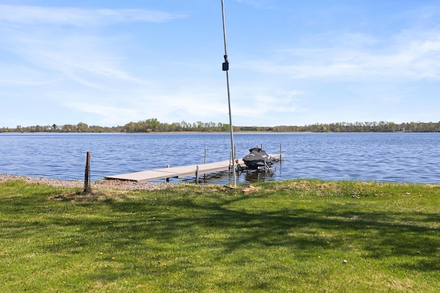 46463 Cambridge Dr, Stanchfield, MN 55080 - dock with a yard and a water view