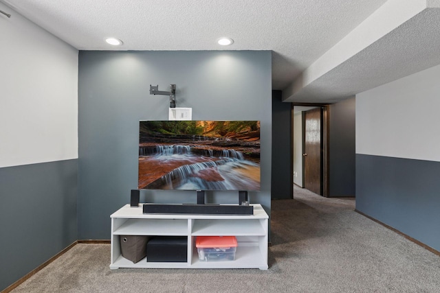 7900 Idaho Cir N, Brooklyn Park, MN 55445 - detailed view of carpet floors, a textured ceiling, baseboards, and recessed lighting