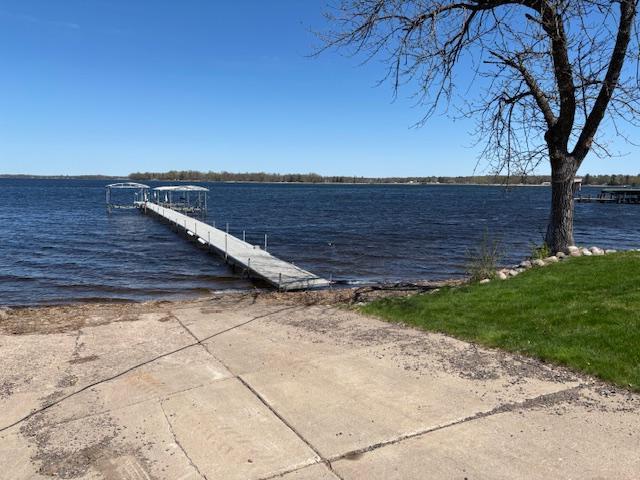 dock with a boat ramp and a water view