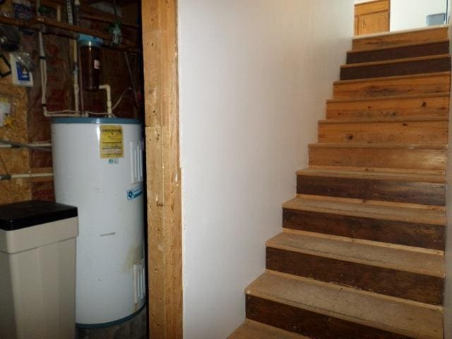 202 Buse Ave NE, Red Lake Falls, MN 56750 - stairs featuring water heater