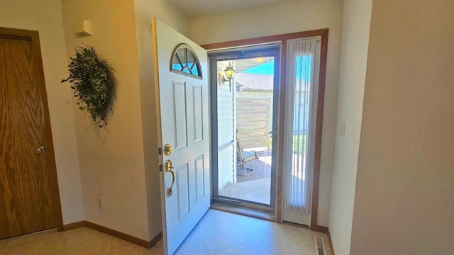 entryway with baseboards