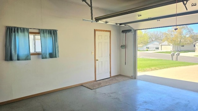 garage with baseboards