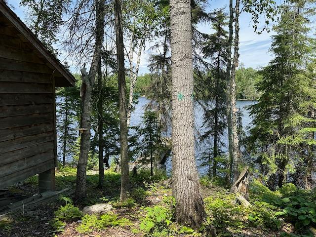 exterior space with a water view