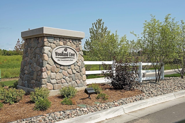 view of community sign