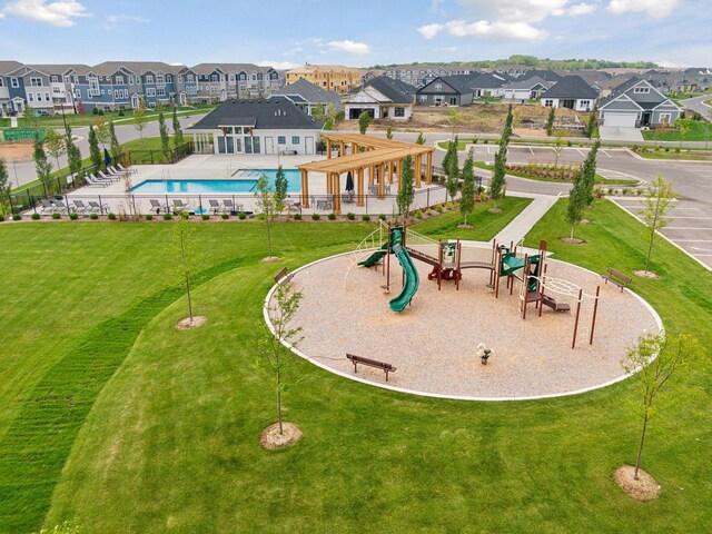 surrounding community with a residential view