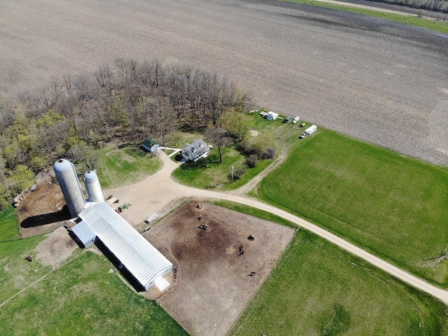 drone / aerial view with a rural view