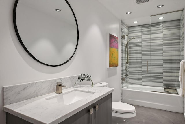 700 2nd St Unit W31, Minneapolis, MN 55401 - full bathroom featuring vanity, toilet, shower / bathing tub combination, and recessed lighting