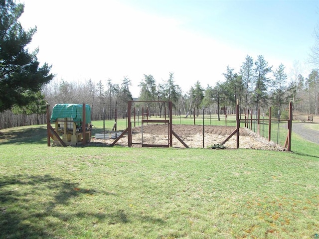 view of yard with fence