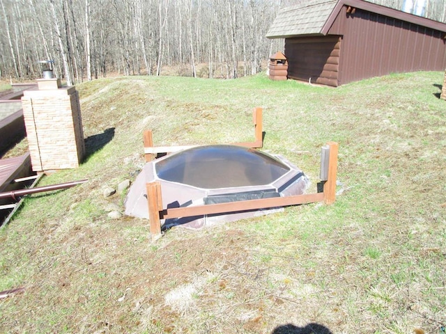 view of storm shelter